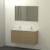 Qisani Slim badmeubelset 120x40x62 met spiegel met softclose beach oak 2 kraangaten SW276988 Qisani Slim badmeubelset 120x40x62 met spiegel met softclose beach oak 2 kraangaten SW276988