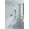 Fortifura Calvi Ensemble de douche à l'italienne - rond - thermostatique - bras plafond - glijstang - douche principale de 25 cm - douchette ronde - flexible lisse - Laiton brossé PVD (Or) SW1244954 Fortifura Calvi Ensemble de douche à l'italienne - rond - thermostatique - bras plafond - glijstang - douche principale de 25 cm - douchette ronde - flexible lisse - Laiton brossé PVD (Or) SW1244954