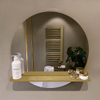 Mondiaz SPOT Miroir de salle de bain - rond 60cm - plan de miroir - couleur Oro SW1235572