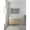 Bruynzeel Box badmeubelset 120x45cm 2 kraangaten 2 wasbakken 2 lades met spiegel met softclose composite natuur eiken SW384032 Bruynzeel Box badmeubelset 120x45cm 2 kraangaten 2 wasbakken 2 lades met spiegel met softclose composite natuur eiken SW384032