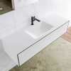 Mondiaz Lagom Meuble avec 1 tiroir 130x30x45cm vasque Cloud central 1 trou de robinet Solid Surface Urban SW409190