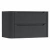 H&R Badmeubelen Juice Wastafelonderkast - 100x45x50cm - afgeronde hoeken - 2 lades - geïntegreerde greep - Dark blue mat SW1489123