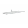 Crosswater Glide II Wastafel inbouw - zonder kraangat - 100x45cm - glas - glans ice wit SW487193