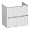 BRAUER Adore Wavy wastafelonderkast ondiep 60 2 softclose lades - greeploos - 1 sifon uitsparing - mat wit SW1198701