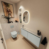 MONDIAZ TURE-DLUX Meuble toilette - 120cm - Greey - EDEN - vasque Opalo - position gauche - 1 trou de robinet SW1104388