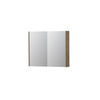 INK SPK2 spiegelkast – 90x74x14 cm – 2 deuren, dubbelzijdige spiegeldeuren – Naturel Eiken SW353396