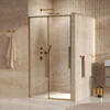 BRAUER Galactic Nisdeur - 120x200 - 2-delig schuif - helder glas - omkeerbaar - incl. glascoating - geborsteld goud PVD SW1580996