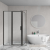 Aqua Vista Diasi paroi de douche à l'italienne - 120x200cm - 8mm - verre transparent avec revêtement nano - cadre - noir mat SW975667