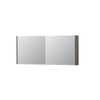 INK SPK1 spiegelkast – 140x60x14 cm – 2 deuren, dubbelzijdige spiegeldeuren – Mat taupe SW493881