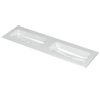 INK Aspekt lavabo - 160x45x1.5cm - 2 cuves - 0 trous de robinet - porcelaine blanc brillant SW439690