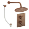 Crosswater MPRO ensemble de douche pluie encastré – douche de tête Ø 30 cm – sans douchette – 2 leviers – vidage de baignoire – brons geborsteld SW1472560