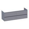 BRAUER Joy meuble sous-lavabo 140 4 tiroirs softclose - sans poignées - 2 découpes pour siphon - gris mat SW1201099