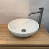 INK Convex 40 Opbouw Waskom - 40x40x13cm - rond - natuursteen - Mat wit marmer SW1176120
