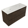 Saniclass Holz Atelier Badkamermeubelset - 120x45x63cm - Dia marmeren wastafelblad gepolijst (wit) - 2 kraangaten - 2 lades - mat eiken charcoal (hout) SW1478375