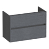 BRAUER Adore meuble sous-lavabo peu profond - 80x39x55cm - 2 tiroirs softclose - sans poignées - 1 découpe pour siphon - Timber Grey SW1198459