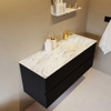 Mondiaz VICA-DLUX Ensemble de meuble de salle de bain - 120cm - meuble sous-vasque urban - 2 tiroirs - lavabo encastré cloud droite - 1 trou de robinet - version haute de 60cm - glace SW1089501