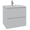 Saniclass Chaci Meuble de salle de bain - 80x46x55cm - lavabo en céramique blanc - 1 vasque - 1 trou de robinet - 2 tiroirs - blanc mat SW791685
