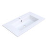 Arcqua Mira Inbouw Wastafel - 81x46x1.5cm - enkele wasbak - 1 kraangat - cast marble - mat wit SW1581354