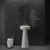 Ideavit SolidFloat Lavabo - sur pied - rond - 87x40x15cm - solid surface - blanc mat SW1159323