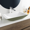Mondiaz Topi waskom 59.5x34.5x10cm rechthoek opbouw Solid Surface Army/Talc SW643579 Mondiaz Topi waskom 59.5x34.5x10cm rechthoek opbouw Solid Surface Army/Talc SW643579