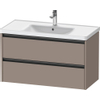 Duravit Ketho.2 Wastafelonderbouwkast - met 2 laden - 98.4x45.5x54.9cm - met grepen antraciet - basalt mat SW771972