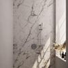 BRAUER Douche pluie thermostatique encastrée en finition brossée - 3 voies - rond - ensemble 87 - douche principale de 20 cm - bras mural courbé - douchette à main - flexible de douche - barre de douche intégrée - inox brossé PVD SW1159198