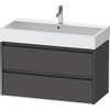 Duravit Ketho 2 meuble sous-lavabo avec 2 tiroirs 98.4x46x54.9cm avec poignées anthracite graphite mat SW772039