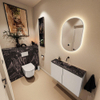 MONDIAZ TURE-DLUX Meuble toilette - 80cm - Linen - EDEN - vasque Lava - position centrale - sans trou de robinet SW1103890