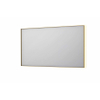 INK SP32 spiegel - 140x4x80cm rechthoek in stalen kader incl indir LED - verwarming - color changing - dimbaar en schakelaar - geborsteld mat goud SW955825