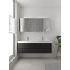 Bruynzeel Bando badmeubelset 150x45cm 2 kraangaten 2 wasbakken 4 lades met spiegelkast met softclose Composiet zijde zwart SW383543 Bruynzeel Bando badmeubelset 150x45cm 2 kraangaten 2 wasbakken 4 lades met spiegelkast met softclose Composiet zijde zwart SW383543