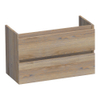 BRAUER Solution Small Wastafelonderkast - 80x39x50cm - 2 softclose greeploze lades - 1 sifonuitsparing - hout - Vintage oak SW393186