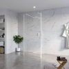 Fortifura Galeria Douche à l'italienne - 90x200cm - verre clair - anticalcaire - verre de sécurité 8mm - 2 parois latérales 30cm - avec bras muraux et profilés d'angle - Blanc mat SW993245