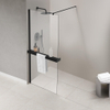 Fortifura Galeria handdoekrek voor inloopdouche - klemmen - 140cm - inkortbaar - mat zwart SW1212769