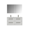 Tiger Boston Badkamermeubelset 120cm Hoogglans wit met spiegelkast. Glanzend witte polybeton wastafel en RVS geborstelde grepen SW106791 Tiger Boston Badkamermeubelset 120cm Hoogglans wit met spiegelkast. Glanzend witte polybeton wastafel en RVS geborstelde grepen SW106791