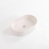 QeramiQ Arto waskom - 49.5x31.5x13cm - geribbeld - ovaal - keramiek - linnen SW1471419