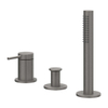 IVY Bond Combinaison de rebord de baignoire - 3 voies - mitigeur - douchette à main extractible - sans bec - metal black PVD brossé SW1031120