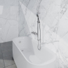 Fortifura Nebbio Badcombinatie-set - thermostaatkraan - glijstang met geïntegreerde wandaansluitbocht - gladde doucheslang - ronde handdouche - badvulcombinatie - chroom SW1238004