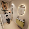 MONDIAZ TURE-DLUX Meuble toilette - 60cm - Oro - EDEN - vasque Glace - position gauche - 1 trou de robinet SW1103407