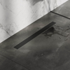 Brauer Caniveau de douche - 80x7.5cm - bride de plancher - grille à carreler réversible - inox - noir mat SW771549