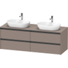 Duravit Ketho.2 Wastafelonderbouwkast - inclusief consoleplaat - met 4 laden - voor dubbele waskommen - 160x55x56.8cm - met handgrepen antraciet - basalt mat SW771779