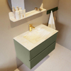 Mondiaz VICA-DLUX Ensemble de meuble de salle de bain - 80cm - meuble sous-vasque armée - 2 tiroirs - lavabo encastré nuage milieu - 1 trou de robinet - version haute 60cm - ostra SW1087024