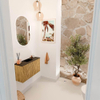 Mondiaz JOYA 70cm meuble pour WC - couleur Chêne - Lavabo FAYE position Milieu 1 trou de robinet couleur Urban. SW1421188