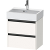 Duravit Ketho 2 Meuble sous-lavabo - 2 tiroirs - 58.4x39x54.9cm - poignées anthracite - blanc super mat SW772756