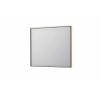 INK SP32 miroir - 90x4x80cm rectangulaire dans cadre en acier incl LED indirecte - chauffage - changement de couleur - dimmable et interrupteur - métal brossé noir SW955856