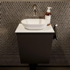 Mondiaz Fowy toiletmeubel 40x50x23cm urban mat 0 kraangaten wasbak: midden 1 deur solid surface met blad MDF kleur wasbak: wit SW760855