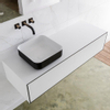 MONDIAZ LAGOM 130cm badmeubel solid surface urban 2 lades Wastafel BINX opzetkom links zonder kraangat SW409266 MONDIAZ LAGOM 130cm badmeubel solid surface urban 2 lades Wastafel BINX opzetkom links zonder kraangat SW409266