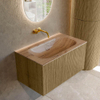 MONDIAZ KURVE-DLUX Meuble de salle de bains 80 cm couleur Dusk avec 1 tiroir et 0 porte. Lavabo BIG SMALL Central sans trou de robinet Arena. SW1431356