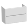 BRAUER Adore meuble sous-lavabo peu profond - 80x39x55cm - 2 tiroirs à fermeture douce - sans poignées - 1 découpe pour siphon - blanc mat SW1198512