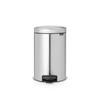 Brabantia NewIcon Poubelle à pédale - 12 litres - seau intérieur en plastique - acier mat résistant aux empreintes digitales SW767507