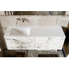 MONDIAZ KIVI 150cm badkamermeubel bekleed met TEGELS calacatta mat 4 lades Wastafel cloud links zonder kraangat SW408926 MONDIAZ KIVI 150cm badkamermeubel bekleed met TEGELS calacatta mat 4 lades Wastafel cloud links zonder kraangat SW408926